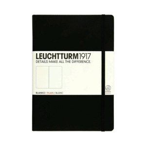 LEUCHTTURM1917 NOTEBOOK A5 HARDCOVER PLAIN BLACK 311333
