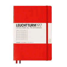 LEUCHTTURM1917 NOTEBOOK A5 HARDCOVER SQUARED RED 312564