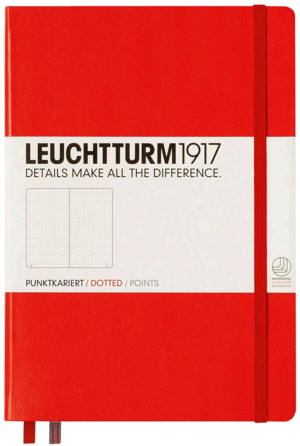 LEUCHTTURM1917 - NOTEBOOK HARDCOVER MEDIUM SIZE  A5 RED DOTTED 313627