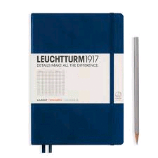 LEUCHTTURM1917 NOTEBOOK A5 HARDCOVER SQUARED NAVY 342923