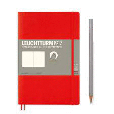 LEUCHTTURM1917 SOFTCOVER PAPERBACK B6+ NOTEBOOK DOTTED RED 358297