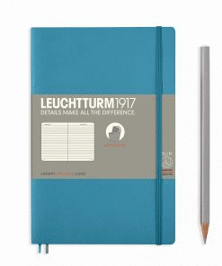 LEUCHTTURM1917 SOFTCOVER PAPERBACK B6+ NOTEBOOK RULED ICE BLUE 358311