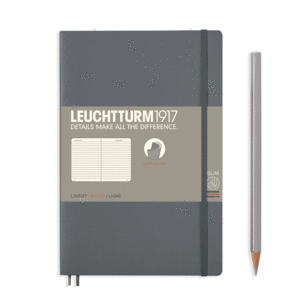LEUCHTTURM1917 SOFTCOVER PAPERBACK B6+ NOTEBOOK RULED ANTHRACITE 358326