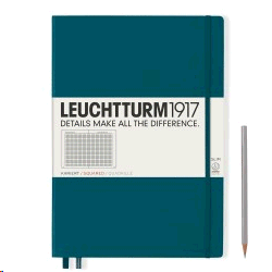LUECHTTURM1917 NOTEBOOK HARDCOVER A5 PACIFIC GREEN SQUARED 359693