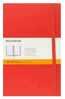MOLESKINE CLASSIC NOTEBOOK LARGE RULED GERANIUM RED 