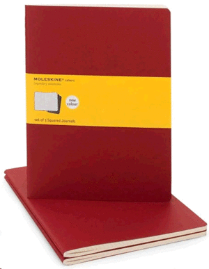 MOLESKINE CAHIER JOURNAL XLARGE SQUARED CRANBERRY RED 