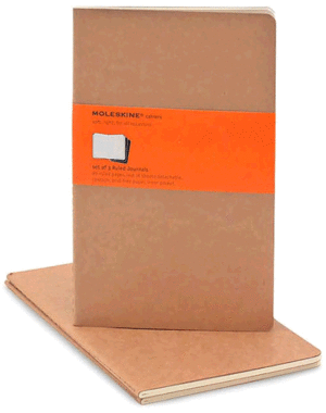 MOLESKINE CAHIER JOURNAL, LARGE, RULED, PASTELS (SET OF 3)