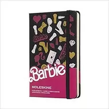 MOLESKINE LIMITED EDITION NOTEBOOK BARBIE ACCESSORIES, POCKET, PLAIN, BLACK, HARD COVER