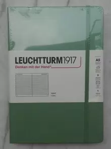 LEUCHTTRUM1917 NOTEBOOK HARDCOVER A5 RULED SAGE 361582