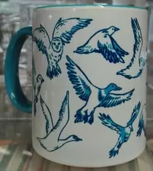 TAZA AVES JESUS COSSIO CELESTE.