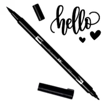 DUAL BRUSH PEN ART MARKER PINCEL + PUNTA FINA N15 NEGRO