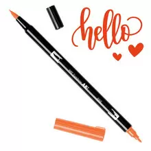 DUAL BRUSH PEN ART MARKER PINCEL + PUNTA FINA 885 ROJO CALIDO