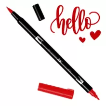 DUAL BRUSH PEN ART MARKER PINCEL + PUNTA FINA 856 ROJO AMAPOLA