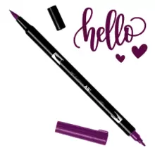 DUAL BRUSH PEN ART MARKER PINCEL + PUNTA FINA 665 MORADO