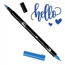 DUAL BRUSH PEN ART MARKER PINCEL + PUNTA FINA 533 AZUL PAVO REAL