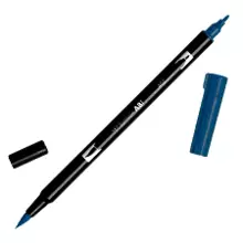 DUAL BRUSH PEN ART MARKER PINCEL + PUNTA FINA 452 AZUL PROCESADO